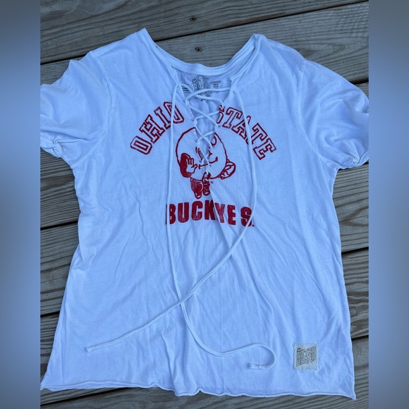 The Original Retro Brand Tops - ohio state white short sleeve shirt